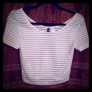 Divided white crop top